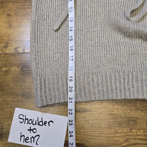 Adam Levine tan Cozy Knit Sweater with Lace-Up Detail women's size medium - Picture 7 of 8